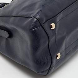 Pre Owned Coach Navy Blue Leather Margot Carryall Satchel