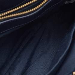 Pre Owned Coach Navy Blue Leather Margot Carryall Satchel