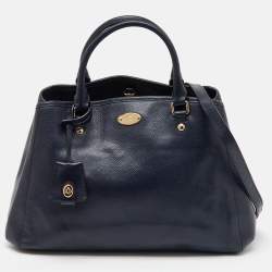 Coach Navy Blue Leather Margot Carryall Satchel