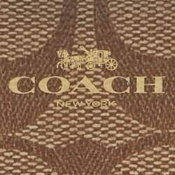 Coach Beige Signature Coated Canvas Mini Skinny Card Case