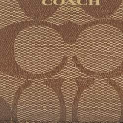 Coach Beige Signature Coated Canvas Mini Skinny Card Case