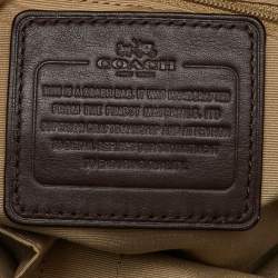 Coach Beige/Brown Signature Canvas and Leather Carryall Satchel