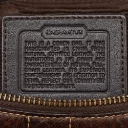 Coach Dark Brown Leather Studded Embellished Hobo