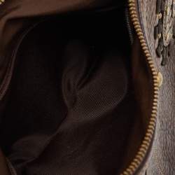 Coach Dark Brown Leather Studded Embellished Hobo