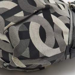 Coach Grey/Black Op Art Canvas and Leather Madison Satchel