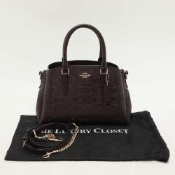 Coach Burgundy Patent Leather Mini Sage Carryall Satchel