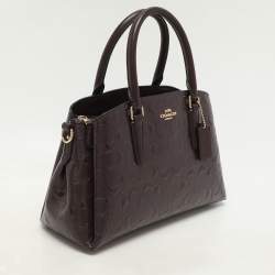 Coach Burgundy Patent Leather Mini Sage Carryall Satchel