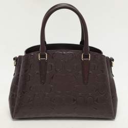 Coach Burgundy Patent Leather Mini Sage Carryall Satchel