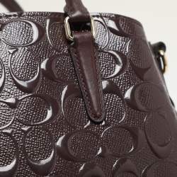 Coach Burgundy Patent Leather Mini Sage Carryall Satchel