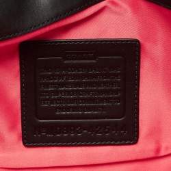 Coach Black Leather and Patent Leather Double Zip Long Clutch