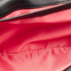 Coach Black Leather and Patent Leather Double Zip Long Clutch