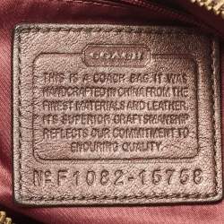 Coach Beige/Brown Signature OP Art Fabric and Leather Carryall Shoulder Bag
