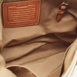 Coach Beige/White Signature Canvas and Leather Messenger Bag