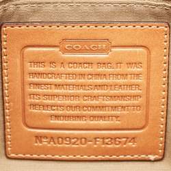 Coach Beige/White Signature Canvas and Leather Messenger Bag