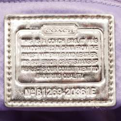 Coach Silver Leather Poppy Glam Tote