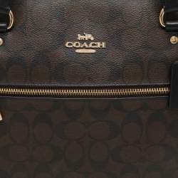 Coach Black/Brown Signature Coated Canvas and Leather Gallery Tote