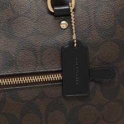 Coach Black/Brown Signature Coated Canvas and Leather Gallery Tote