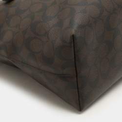 Coach Black/Brown Signature Coated Canvas and Leather Gallery Tote