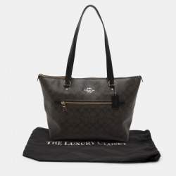 Coach Black/Brown Signature Coated Canvas and Leather Gallery Tote