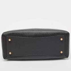 Coach Black Leather Lillie Carryall Satchel