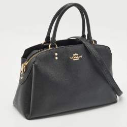 Coach Black Leather Lillie Carryall Satchel