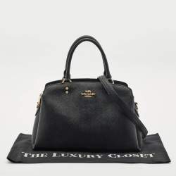 Coach Black Leather Lillie Carryall Satchel