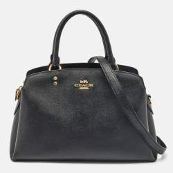 Coach Black Leather Lillie Carryall Satchel