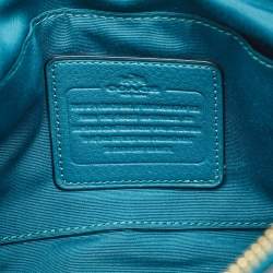 Coach Teal Blue Leather Carrie Crossbody Bag