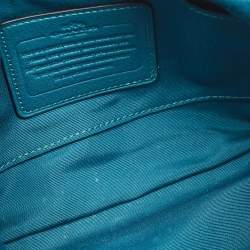 Coach Teal Blue Leather Carrie Crossbody Bag