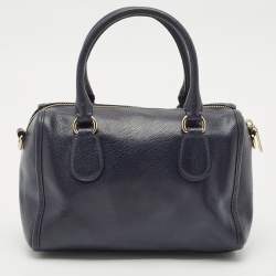 Coach Navy Blue Leather Mini Bennett Satchel