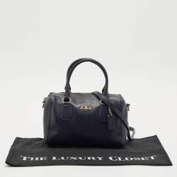 Coach Navy Blue Leather Mini Bennett Satchel