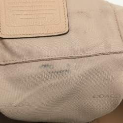 Coach Beige Pebbled Leather Prairie Satchel