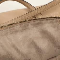 Coach Beige Pebbled Leather Prairie Satchel