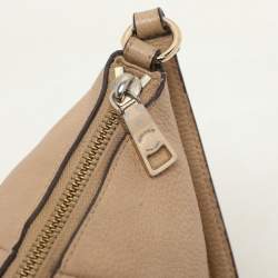 Coach Beige Pebbled Leather Prairie Satchel