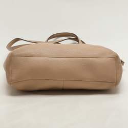 Coach Beige Pebbled Leather Prairie Satchel