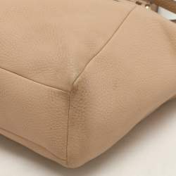 Coach Beige Pebbled Leather Prairie Satchel