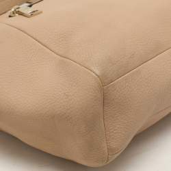 Coach Beige Pebbled Leather Prairie Satchel