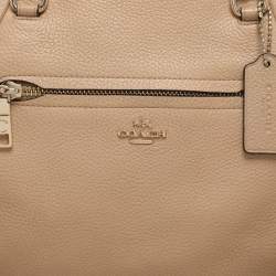 Coach Beige Pebbled Leather Prairie Satchel
