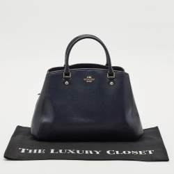 Coach Navy Blue Leather Margot Satchel