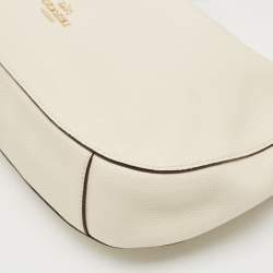 Pre Owned Coach Chalk White Leather Sutton Crossbody Bag