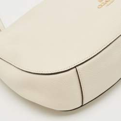 Pre Owned Coach Chalk White Leather Sutton Crossbody Bag
