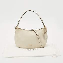 Pre Owned Coach Chalk White Leather Sutton Crossbody Bag
