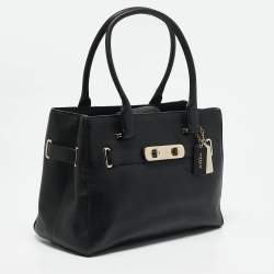 Coach Black Leather Swagger 33 Tote