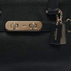 Coach Black Leather Swagger 33 Tote
