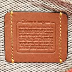 Coach x Disney Mickey Red Leather Double Zip Crossbody Bag