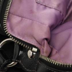 Coach Black Signature Canvas and Leather Op Art Madison Hobo