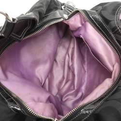 Coach Black Signature Canvas and Leather Op Art Madison Hobo