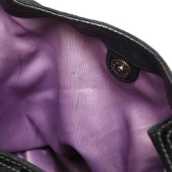 Coach Black Signature Canvas and Leather Op Art Madison Hobo