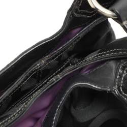 Coach Black Signature Canvas and Leather Op Art Madison Hobo
