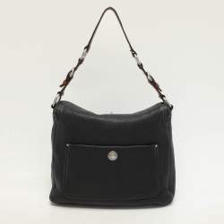 Coach Black Leather Chelsea Turnlock Hobo 